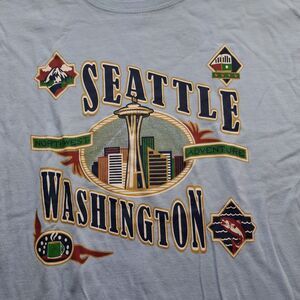 Vintage Y2K Seattle Washington Tshirt Sz XL 90s 100% Cotton Northwest Adventure